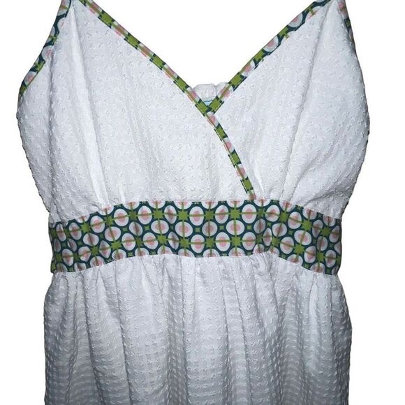 Matilda Jane White & Green Spaghetti Strap Sundress - Kids Size 12 - Picture 3 of 7